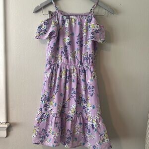 The Childrens Place Girl’s Size L (10/12) Purple Floral Lightweight Lined Dress